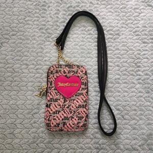 JUICY COUTURE Phone Wallet CROSSBODY BAG PURSE PINK Black